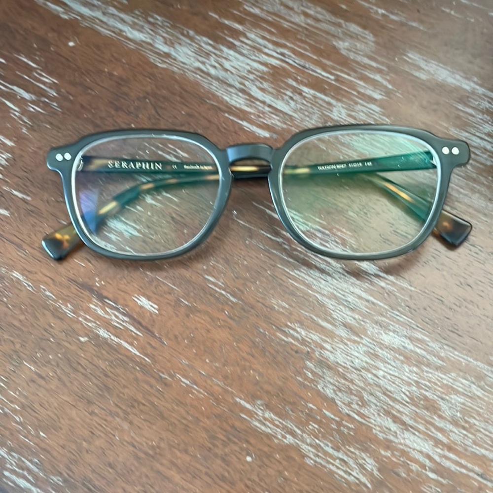 Seraphin Watson 8087 olive/brown tortoise eyeglasses handmade in Japan